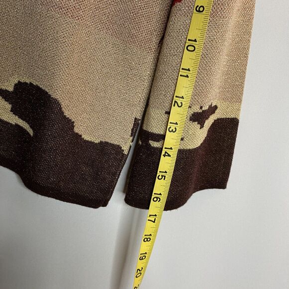 Cotton & Rye Sweater Scenic Desert Southwestern Howling Coyote Bell Sleeve Med - Picture 12 of 15